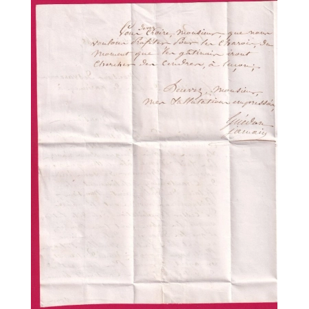 CAD TYPE 13 FONTENAY LE COMTE VENDEE 1848 BOITE RURALE J PISSOTTE POUR ANGERS LETTRE COVER