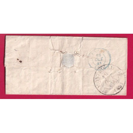 CAD TYPE 13 DAMMARTIN SEINE ET MARNE 1841 BOITE RURALE B JUILLY DECIME RURAL POUR MONTMIRAIL MARNE LETTRE COVER