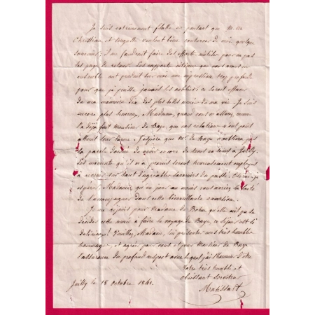 CAD TYPE 13 DAMMARTIN SEINE ET MARNE 1841 BOITE RURALE B JUILLY DECIME RURAL POUR MONTMIRAIL MARNE LETTRE COVER