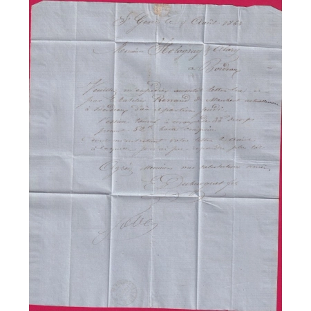 N°22 PC DU GC 3615 ST GENIS DE SAINTONGE CHARENTE INFERIEURE POUR BORDEAUX INDICE 13 LETTRE COVER