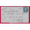 N°22 PC DU GC 3180bis RODEZ AVEYRON 1863 POUR MONTPELLIER HERAULT INDICE 20 LETTRE COVER FRANCE