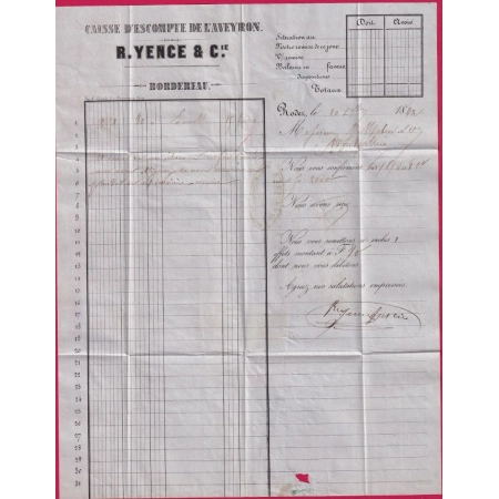 N°22 PC DU GC 3180bis RODEZ AVEYRON 1863 POUR MONTPELLIER HERAULT INDICE 20 LETTRE COVER FRANCE