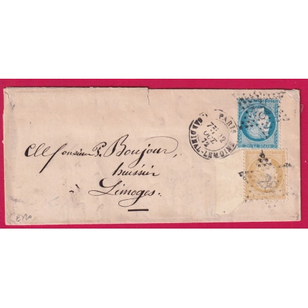 N°59 BDF 60 PARIS ETOILE 28 PARIS R CARDINAL LEMOINE POUR LIMOGES HAUTE VIENNE LETTRE COVER