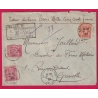 N°94 + 104 X2 LYON LES TERREAUX RHONE LETTRE CHARGE POUR GRENOBLE 1901 CHARGEMENT AU RECTO COVER