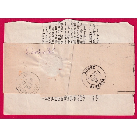 N°94 RODEZ AVEYRON RECOMMANDE RETOUR ENVOYEUR 6573 ST CHRISTOPHE LETTRE COVER