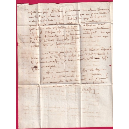 MARQUE P72P VERSAILLES SEINE ET OISE EN ROUGE + PPPP ENCADRE POUR TARBES HAUTES PYRENEES 1823 LETTRE COVER
