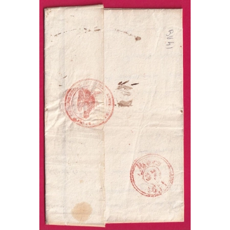 FRANCHISE PREFET DE SEINE ET OISE EN ROUGE VERSAILLES 1811 POUR PARIS LETTRE COVER