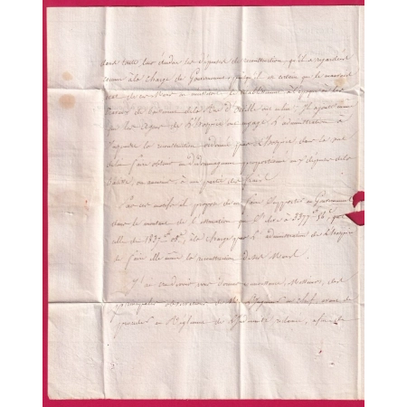 FRANCHISE PREFET DE SEINE ET OISE EN ROUGE VERSAILLES 1811 POUR PARIS LETTRE COVER