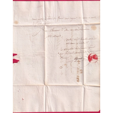 FRANCHISE PREFET DE SEINE ET OISE EN ROUGE VERSAILLES 1811 POUR PARIS LETTRE COVER