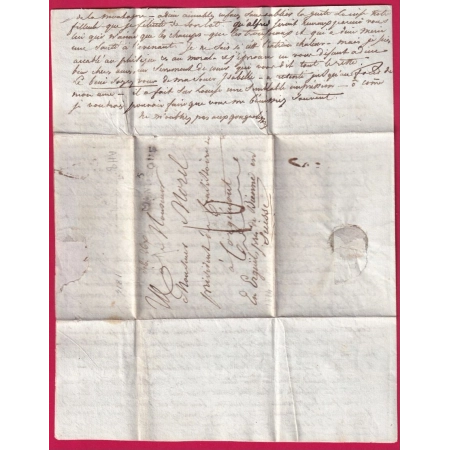 MARQUE 5 MANOSQUE BASSES ALPES POUR COURGEMONT PRES BIENNE SUISSE 1814 MENTION DEB 26X ?? LETTRE COVER