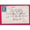 N°14 PARIS BUREAU J TAXE MANUSCRIT 4 AFFR INSUF J EN NOIR POUR VERSAILLES SEINE ET OISE 1860 LETTRE COVER