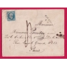 N°22 GC 5005 ALGER ALGERIE TAXE MANUSCRIT 4 AFFR INSUF R2 POUR PARIS LETTRE COVER