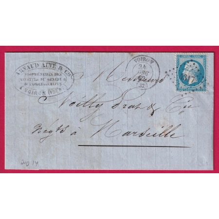 N°22 PC DU GC 4317 VOIRON ISERE POUR MARSEILLE INDICE 14 SUPERBE FACTURE ALCOOL LIQUEUR GENEPI LETTRE COVER FRANCE