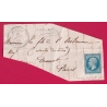 N°22 PC DU GC 4438 PUSSAY SEINE ET OISE CAD TYPE 22 POUR PARIS RARE NON SIGNALE FRAGMENT DE LETTRE COVER FRANCE