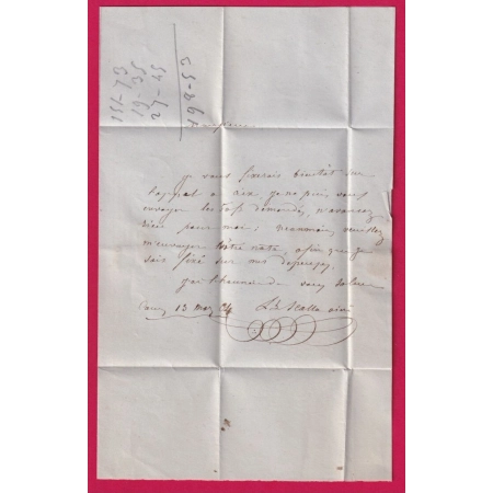 N°22 PC DU GC 720 CANNES ALPES MARITIMES SANS DEPARTEMENT INDICE 17 POUR GRASSE 1864 LETTRE COVER