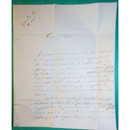 CAD TYPE 14 FONTEVRAULT MAINE ET LOIRE PP ROUGE POUR PARIS 1845 LETTRE COVER FRANCE