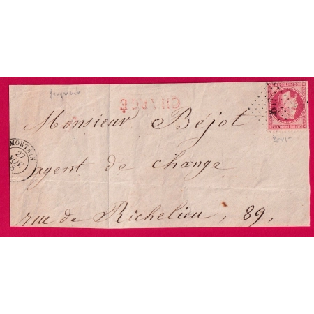 N°32 PC DU GC 2547 MORTAIN MANCHE GRAND FRAGMENT DE LETTRE COVER