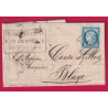 N°60 CAD TYPE 18 ROYAN CHARENTE INFERIEURE POUR BLAYE GIRONDE  LETTRE COVER