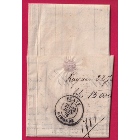 N°60 CAD TYPE 18 ROYAN CHARENTE INFERIEURE POUR BLAYE GIRONDE  LETTRE COVER