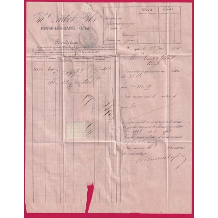 N°60 CAD TYPE 18 ROYAN CHARENTE INFERIEURE POUR BLAYE GIRONDE  LETTRE COVER