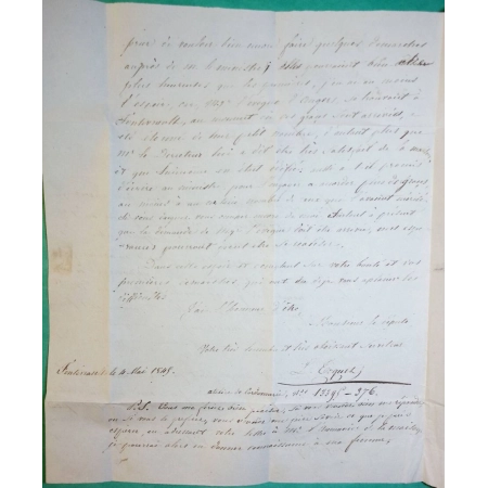 CAD TYPE 14 FONTEVRAULT MAINE ET LOIRE PP ROUGE POUR PARIS 1845 LETTRE COVER FRANCE