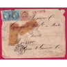 N°60 PAIRE + N°34 PC DU GC 1313 DOLE DU JURA LETTRE CHARGEE POUR MOISSAC TARN ET GARONNE INDICE 17 COVER