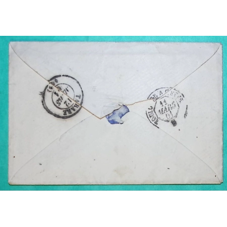 N°14B PC 63 AMELIE LES BAINS PYRENEES ORIENTALES POUR TARARE RHONE 1861 LETTRE COVER FRANCE