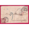 ALLEMAGNE WESEL CAD FER A CHEVAL 1877 TAXE TAMPON 9 EN BLEU AFFR INSUF BORDEAUX DEVANT DE LETTRE LETTRE COVER