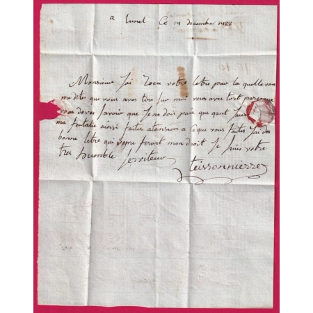 MARQUE LUNEL HERAULT 1788 LENAIN N°2 INDICE 12 POUR BEAUCAIRE GARD LETTRE COVER