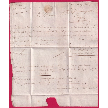 MARQUE ST OMER PAS DE CALAIS 1781 LENAIN N°9 INDICE 14 POUR VALENCIENNES NORD LETTRE COVER