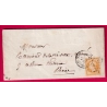 N°13 PARIS BUREAU E POTHION 1520 POUR PARIS 1859 LETTRE COVER