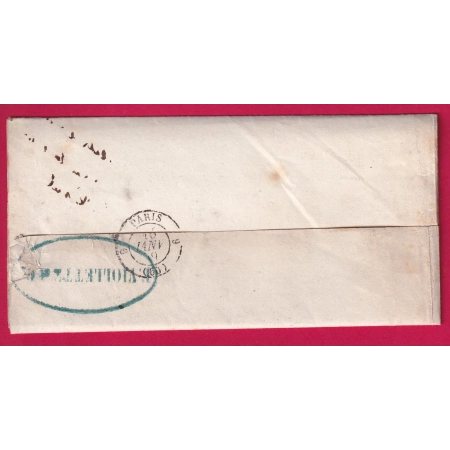 N°13 PARIS BUREAU E POTHION 1520 POUR PARIS 1859 LETTRE COVER