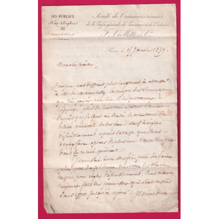 N°13 PARIS BUREAU E POTHION 1520 POUR PARIS 1859 LETTRE COVER