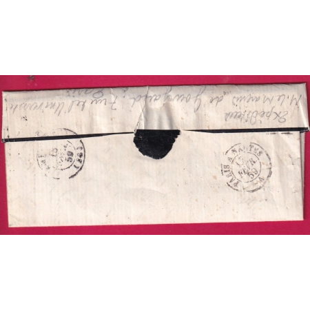 N°13 X2 PARIS BUREAU F POUR AMBOISE INDRE ET LOIRE 1859 LETTRE COVER