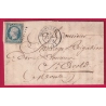 N°14 BLEU LAITEUX 23 JUILLET 1854 PC 3349 THIONVILLE CAD TYPE 1854 POUR ST AVOLD MOSELLE LETTRE COVER
