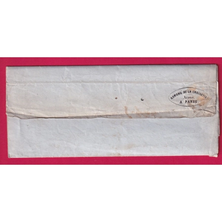 N°13 PARIS BUREAU H POTHION 1520 POUR PARIS PASSY 1862 LETTRE COVER