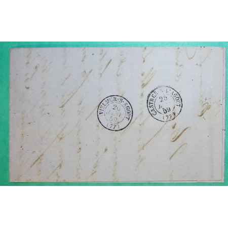 N°14 BDF PC 3615 VILLEMUR HAUTE GARONNE POUR VIELMUR TARN 1859 LETTRE COVER FRANCE