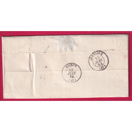 N°22 GC 1800 HEYRIEUX ISERE BOITE RURALE B TOUSSIEU RHONE POUR VOIRON LETTRE COVER