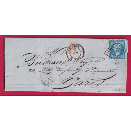 N°22 PC DU GC 429 BELLEME ORNE POUR PARIS INDICE 17 LETTRE COVER