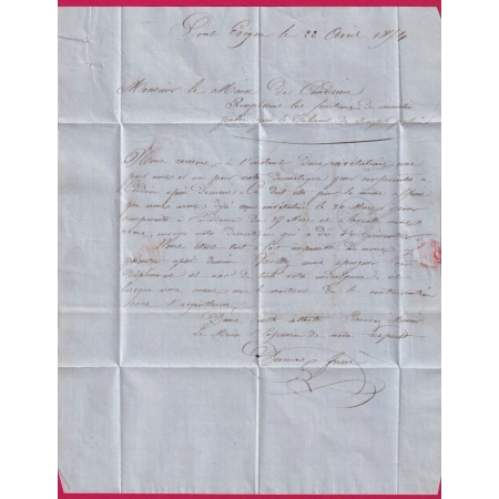 N°60 GC 4199 VIENNE ISERE BOITE RURALE R PONT EVEQUE POUR CONDRIEU RHONE LETTRE COVER