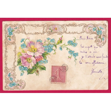 N°129 OBLITERATION OR SUR CARTE POSTALE LETTRE COVER
