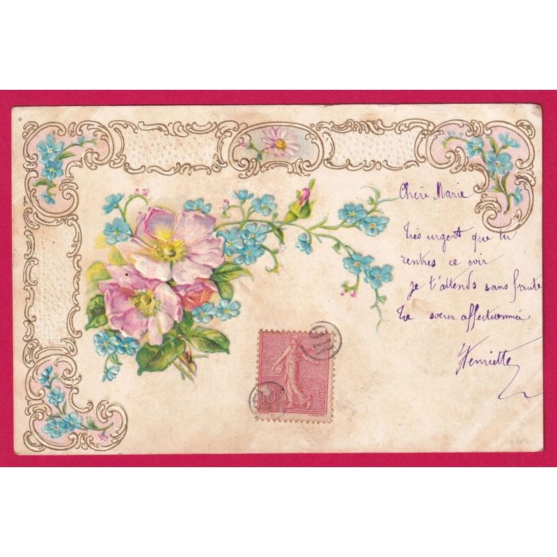 N°129 OBLITERATION OR SUR CARTE POSTALE LETTRE COVER