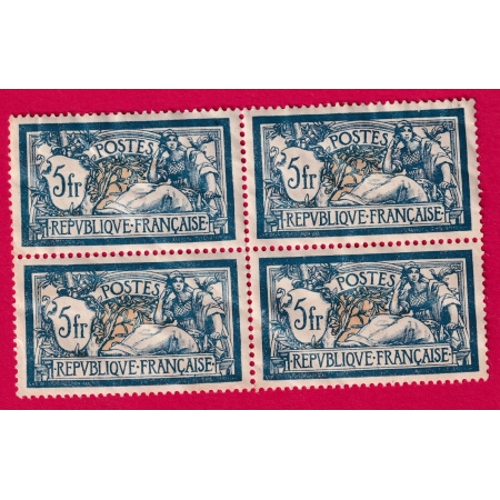 N°123 BLOC DE 4 GOMME ALTEREE TRES BON CENTRAGE TIMBRE BRIEFMARKEN STAMP FRANCE