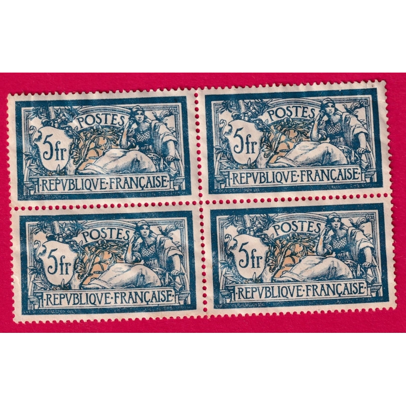 N°123 BLOC DE 4 GOMME ALTEREE TRES BON CENTRAGE TIMBRE BRIEFMARKEN STAMP FRANCE