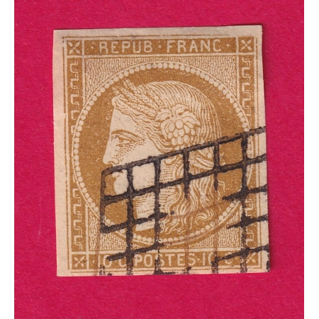 N°1 OBLITERATION GRILLE TIMBRE BRIEFMARKEN STAMP FRANCE