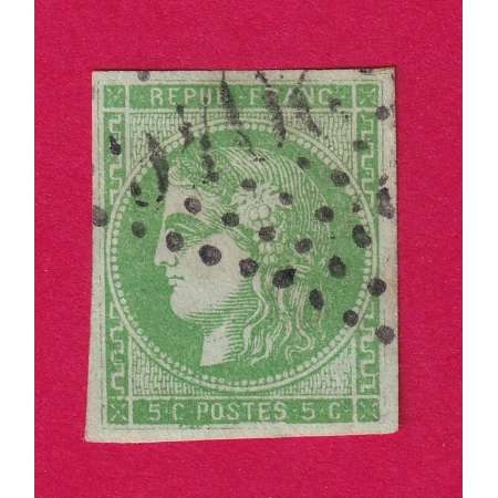 N°42B VERT EMERAUDE FONCE SIGNE BRUN TIMBRE BRIEFMARKEN STAMP FRANCE