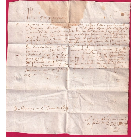 LETTRE DE MOUZON ARDENNES 1623 FERMETURE FER DE LANCE LETTRE COVER
