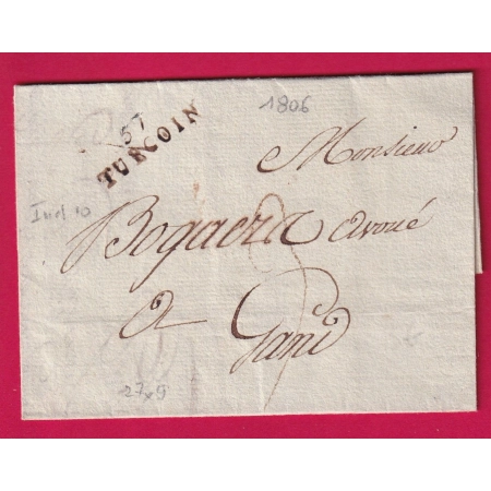 MARQUE 57 TOURCOING NORD 1806 POUR GAND BELGIQUE