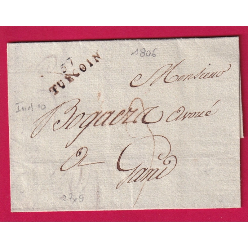 MARQUE 57 TOURCOING NORD 1806 POUR GAND BELGIQUE