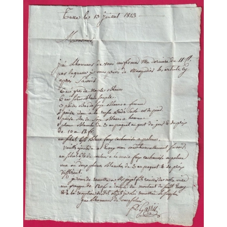 LETTRE DE TULLE CORREZE MENTION PORT 15 SOLS POUR LIMOGES HAUTE VIENNE 1813 LETTRE COVER